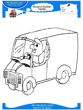Çocuklar İçin Minibüs Boyama Sayfaları 